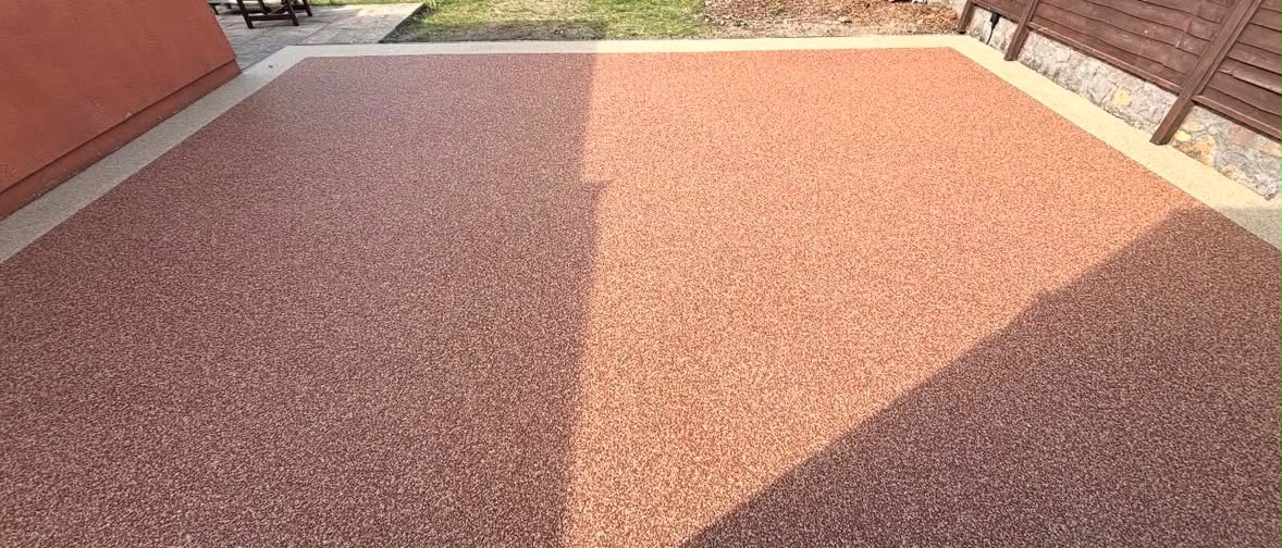 Warm red-toned resin surface